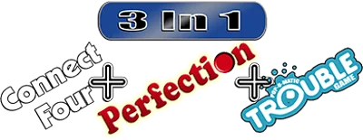 Three-in-One Pack: Connect Four + Perfection + Trouble logo