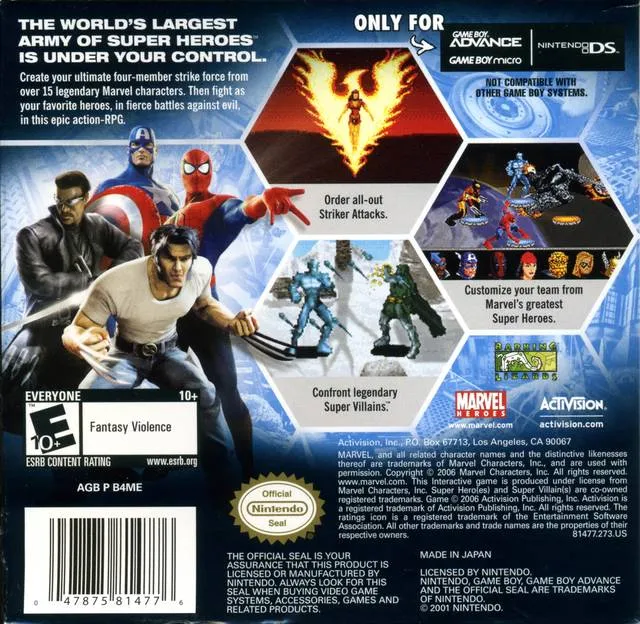 Marvel: Ultimate Alliance box back