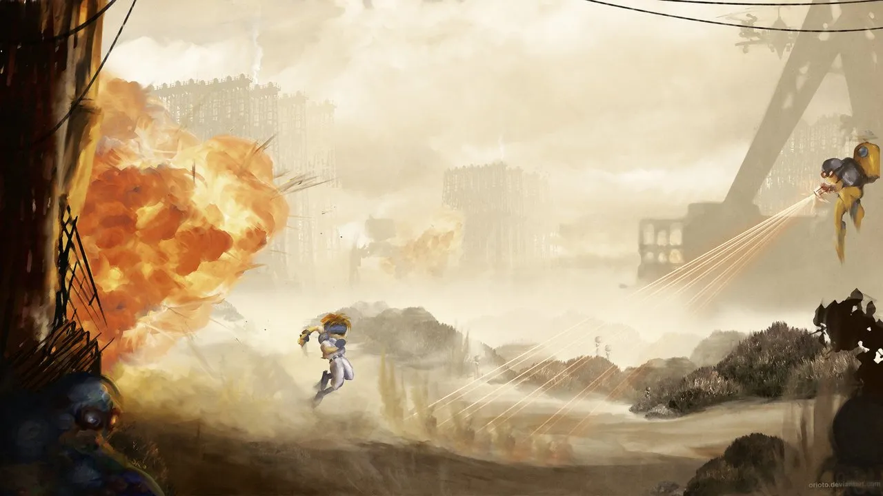 Backdrop artwork for Gunstar Super Heroes