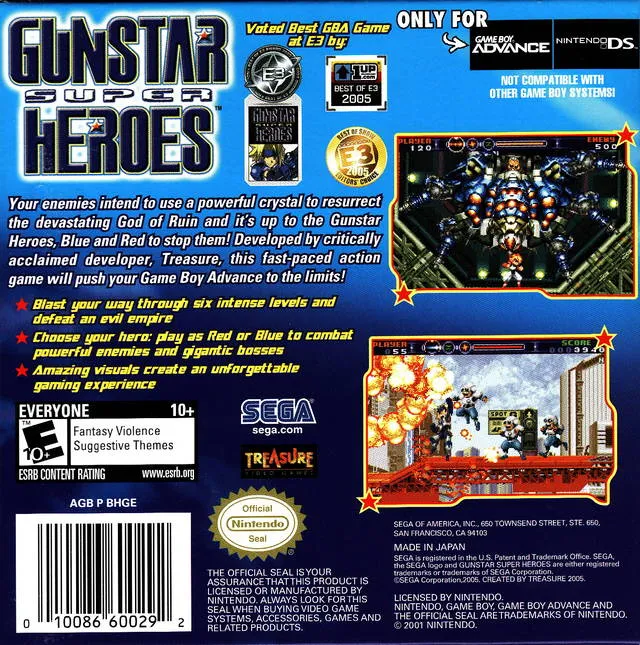 Gunstar Super Heroes box back