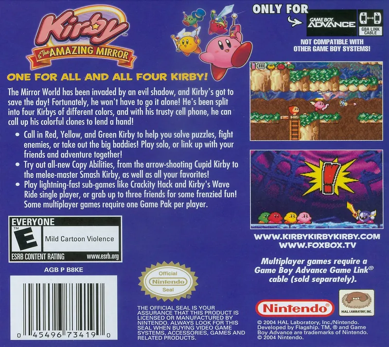 Kirby & The Amazing Mirror box back