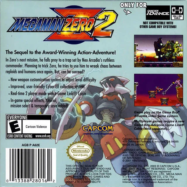 Mega Man Zero 2 box back