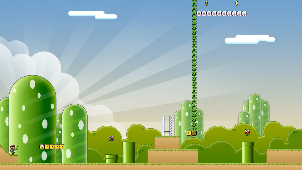 Backdrop artwork for Super Mario Advance 2: Super Mario World