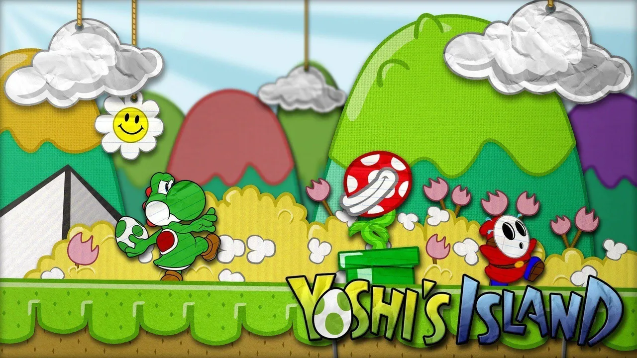 Backdrop artwork for Super Mario Advance 3: Yoshi's Island