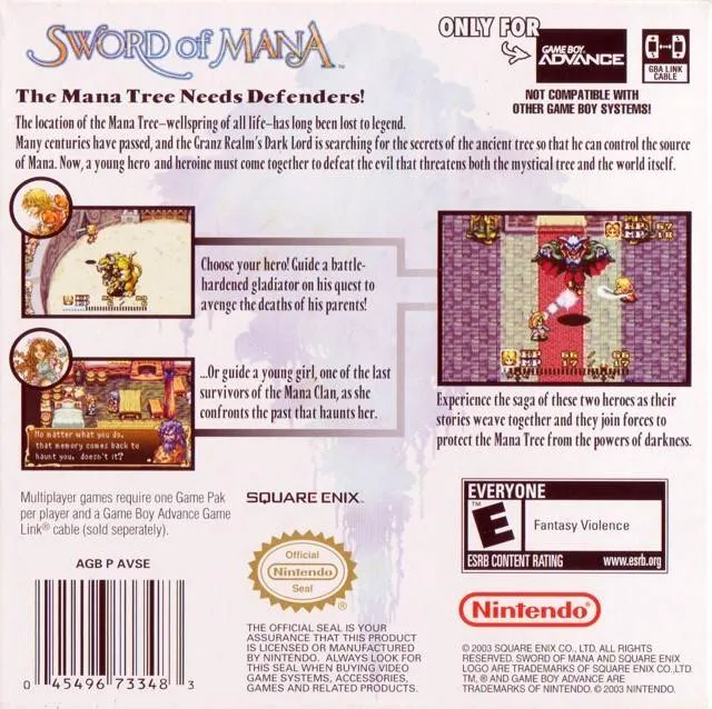 Sword of Mana box back
