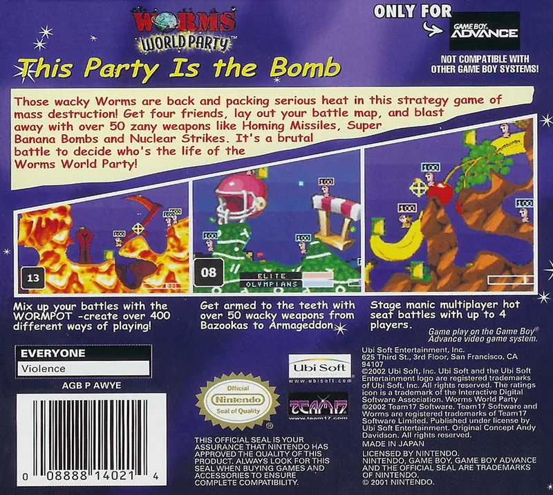 Worms: World Party box back