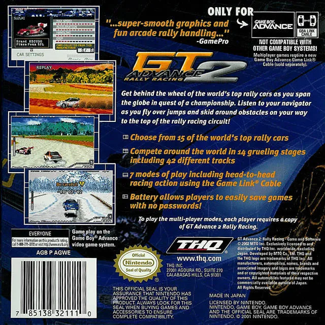 GT Advance 2: Rally Racing box back