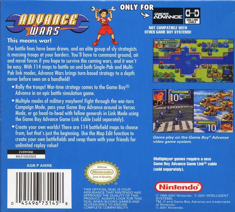 Advance Wars box back