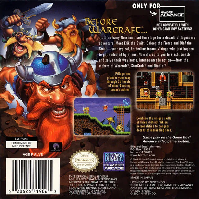 The Lost Vikings box back