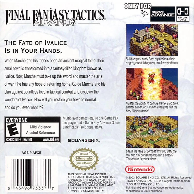 Final Fantasy Tactics Advance box back