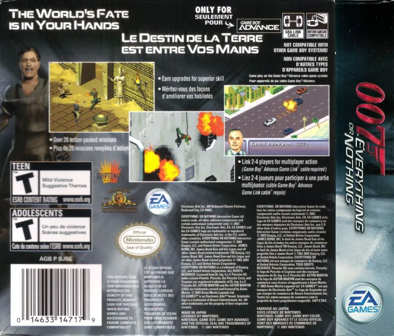 007: Everything or Nothing box back
