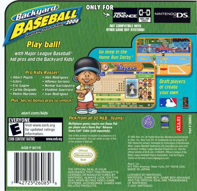 Backyard Baseball box back