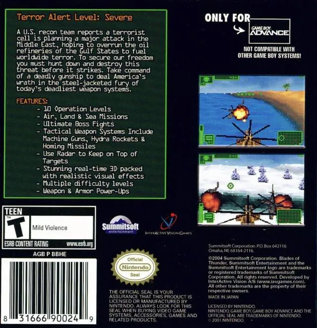 Blades of Thunder box back