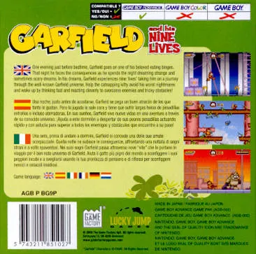 Garfield and His Nine Lives box back