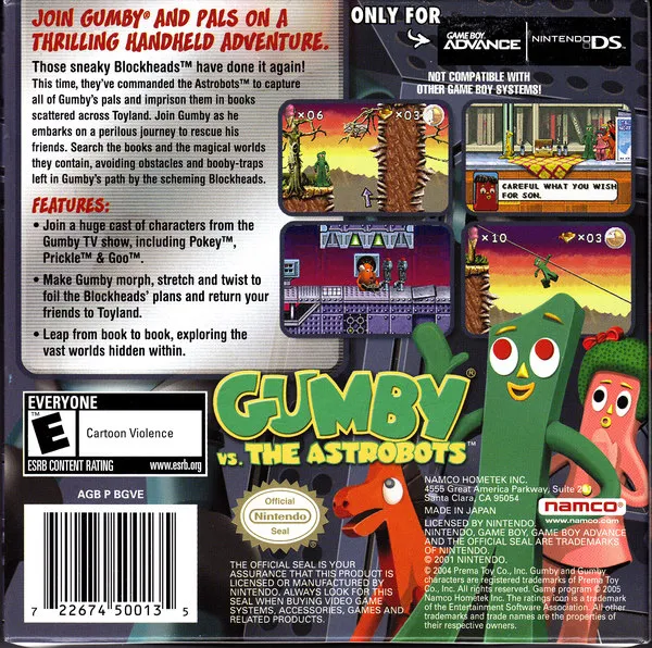 Gumby vs. The Astrobots box back