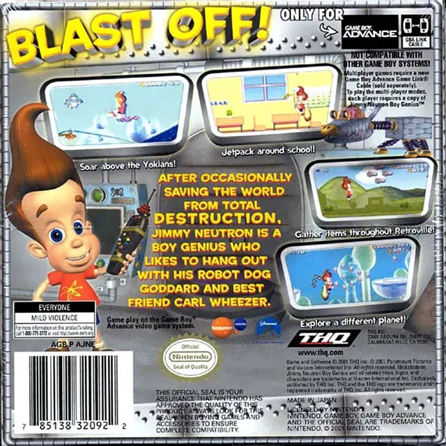 Jimmy Neutron: Boy Genius box back