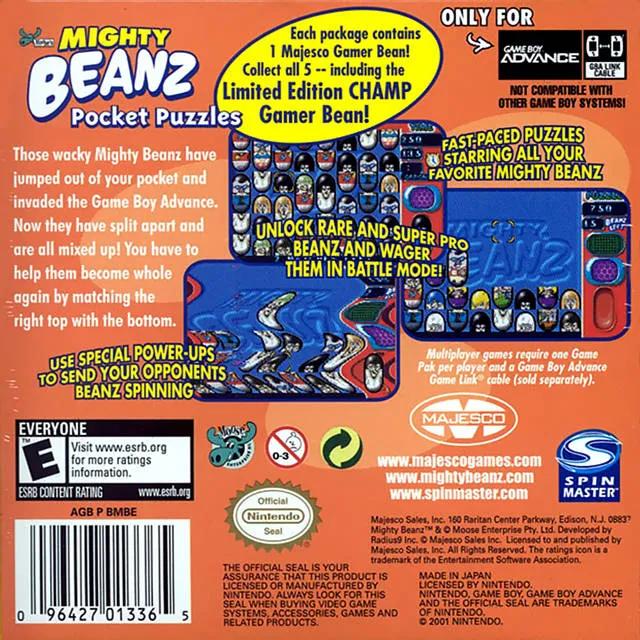 Mighty Beanz Pocket Puzzles box back