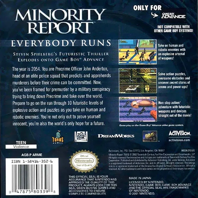 Minority Report: Everybody Runs box back