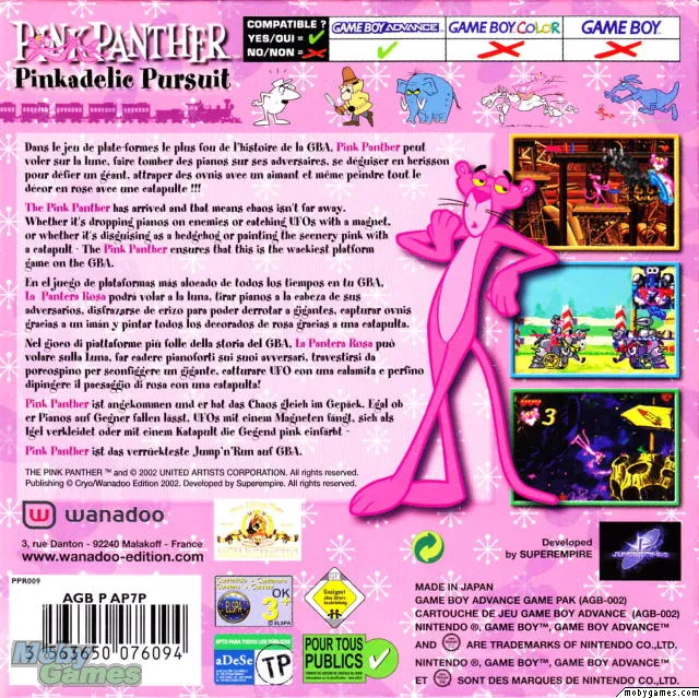 Pink Panther: Pinkadelic Pursuit box back