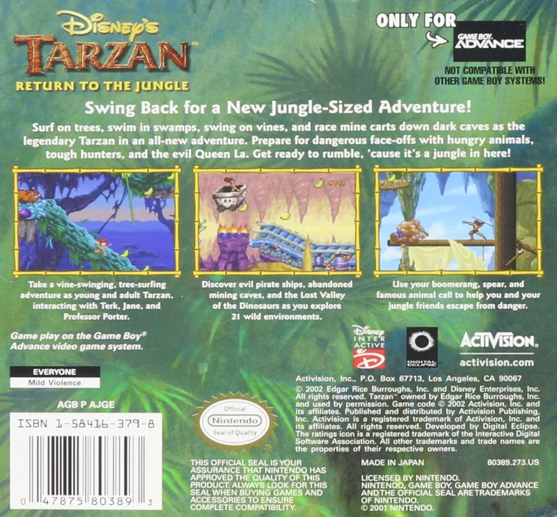 Disney's Tarzan: Return to the Jungle box back