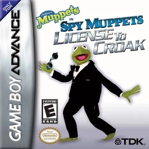 Jim Henson's Muppets in Spy Muppets: License to Croak cover art for Nintendo Game Boy Advance