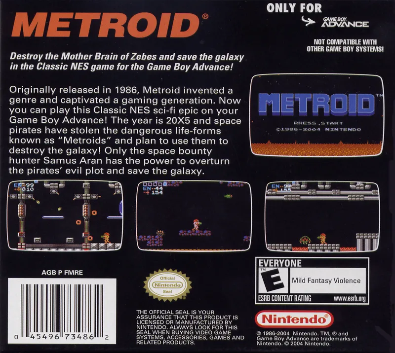 Classic NES Series: Metroid box back