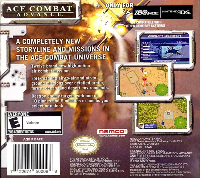 Ace Combat Advance box back