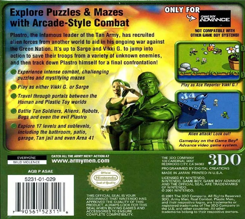 Army Men Advance box back