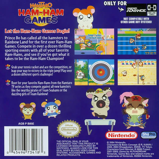 Hamtaro: Ham-Ham Games box back