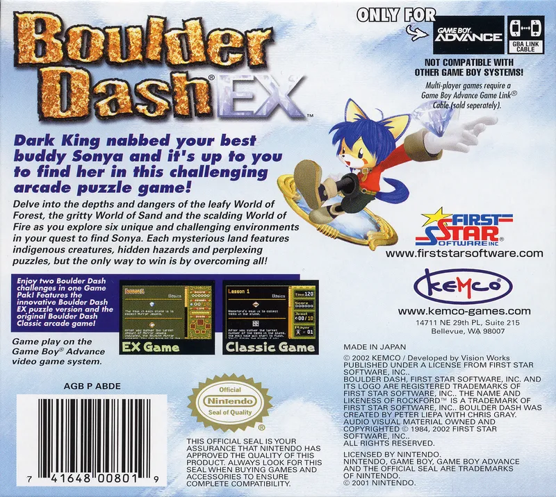 Boulder Dash EX box back