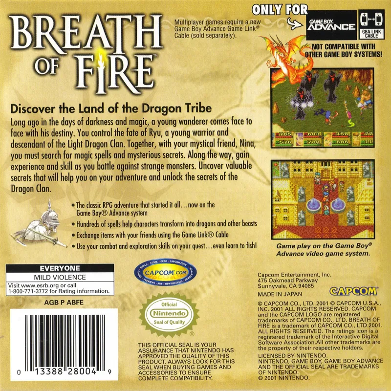 Breath of Fire box back
