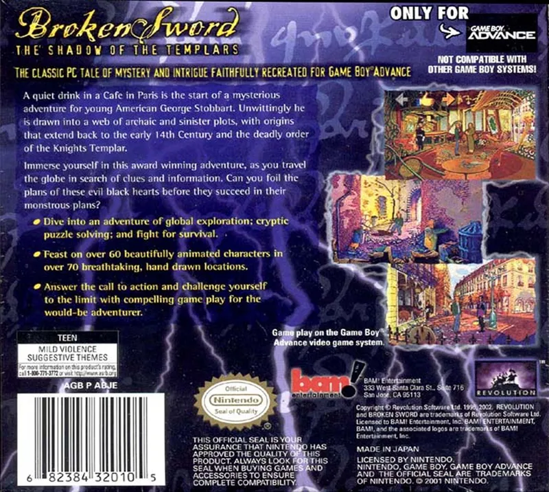 Broken Sword: The Shadow of the Templars box back