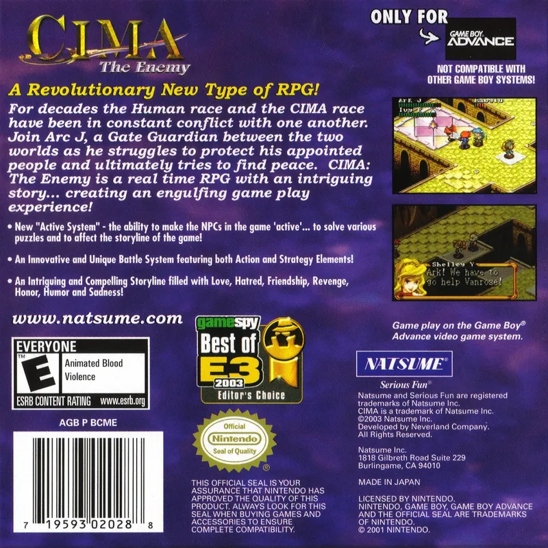 CIMA: The Enemy box back