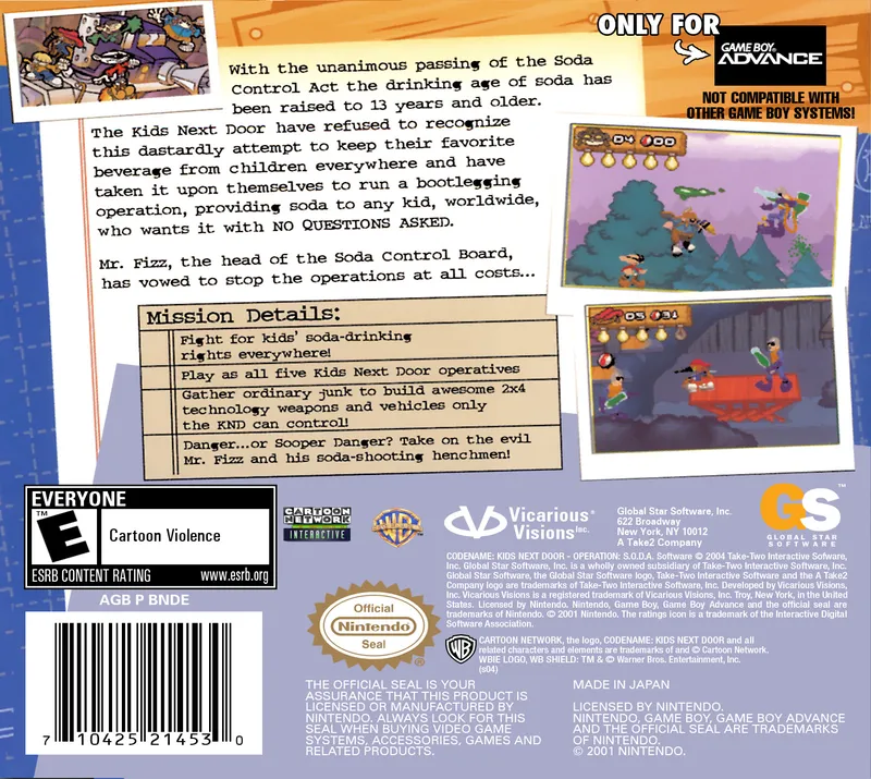 Codename: Kids Next Door - Operation S.O.D.A. box back