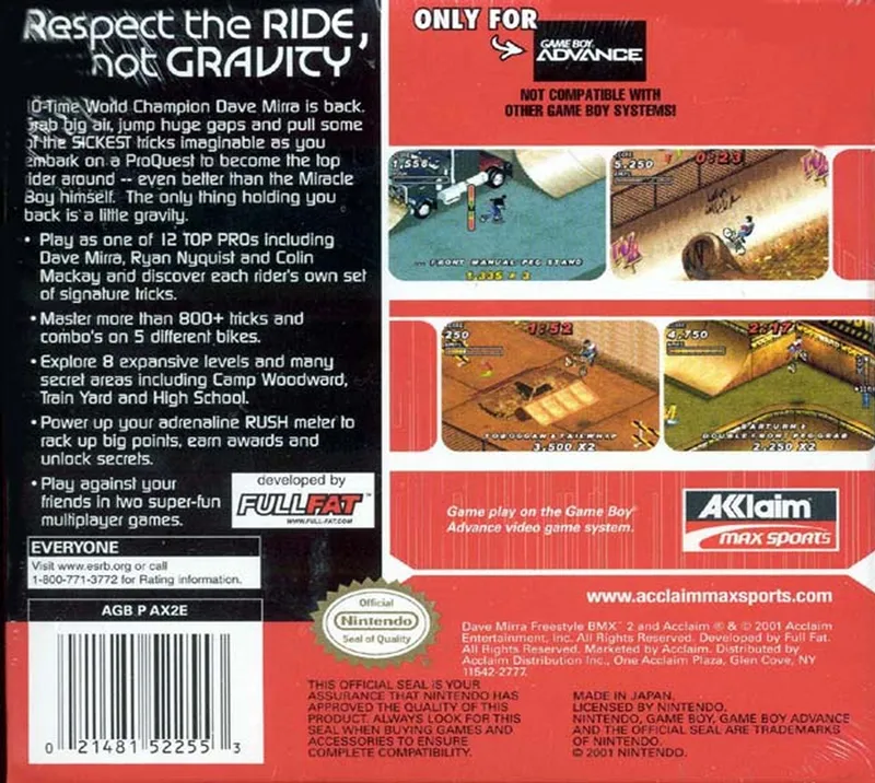 Dave Mirra Freestyle BMX 2 box back