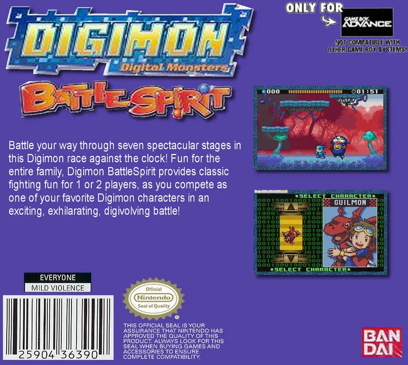 Digimon Battle Spirit box back
