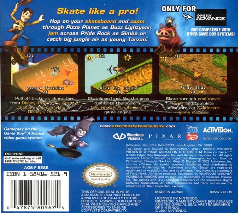 Disney's Extreme Skate Adventure box back