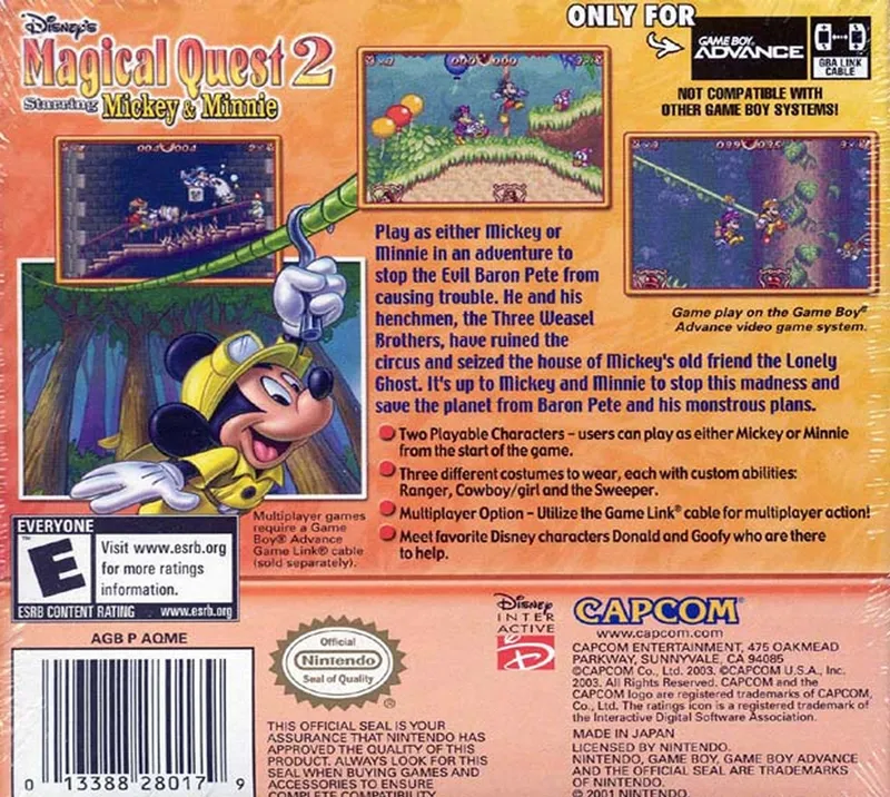 Disney's Magical Quest 2 Starring Mickey & Minnie box back
