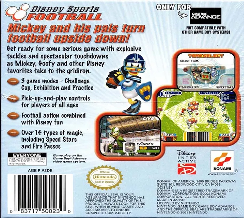 Disney Sports: Football box back