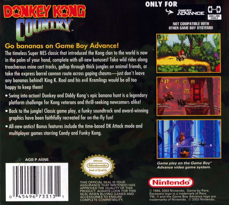 Donkey Kong Country box back