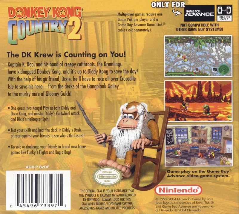 Donkey Kong Country 2 box back