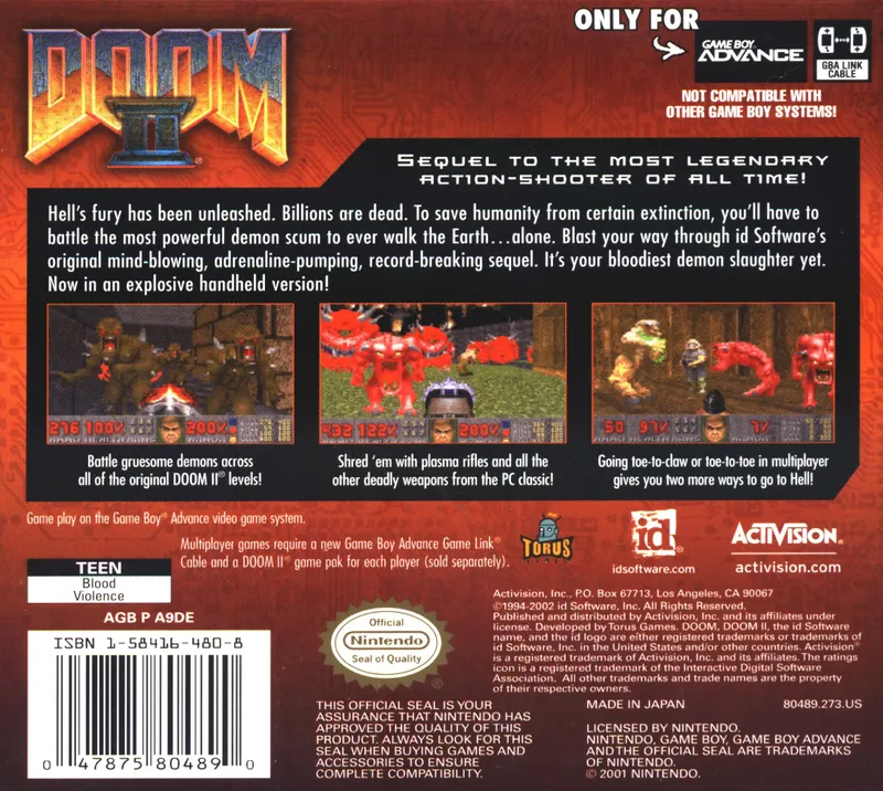 Doom II box back