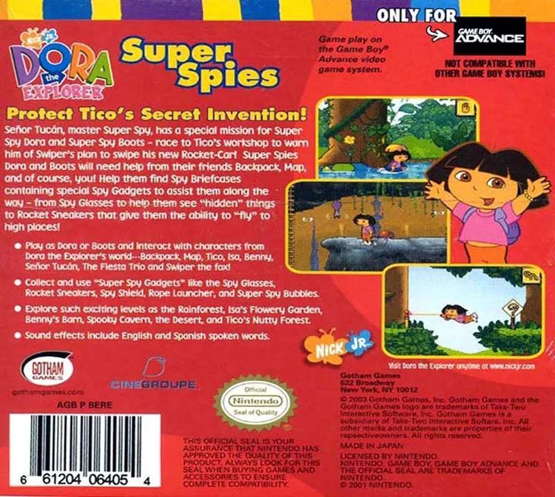Dora the Explorer: Super Spies box back