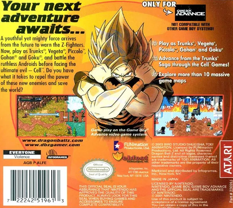 Dragon Ball Z: The Legacy of Goku II box back