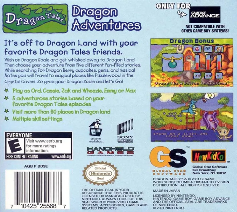 Dragon Tales: Dragon Adventures box back