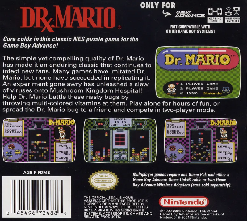 Classic NES Series: Dr. Mario box back