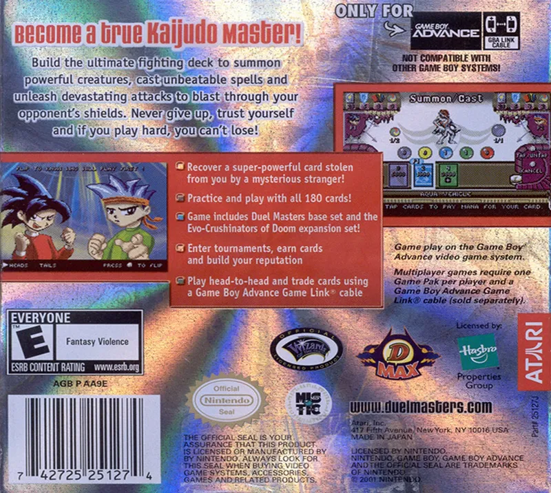 Duel Masters: Sempai Legends box back