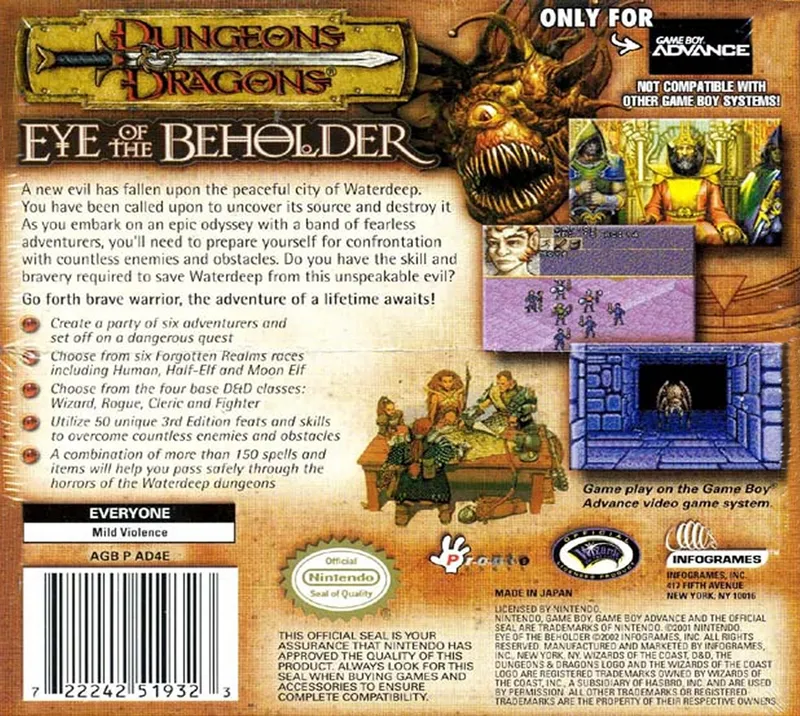 Dungeons & Dragons: Eye of the Beholder box back