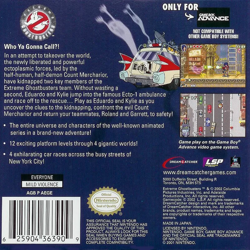 Extreme Ghostbusters: Code Ecto-1 box back