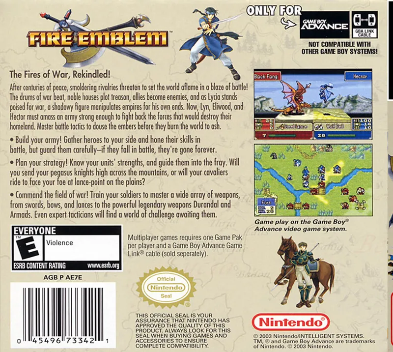 Fire Emblem box back